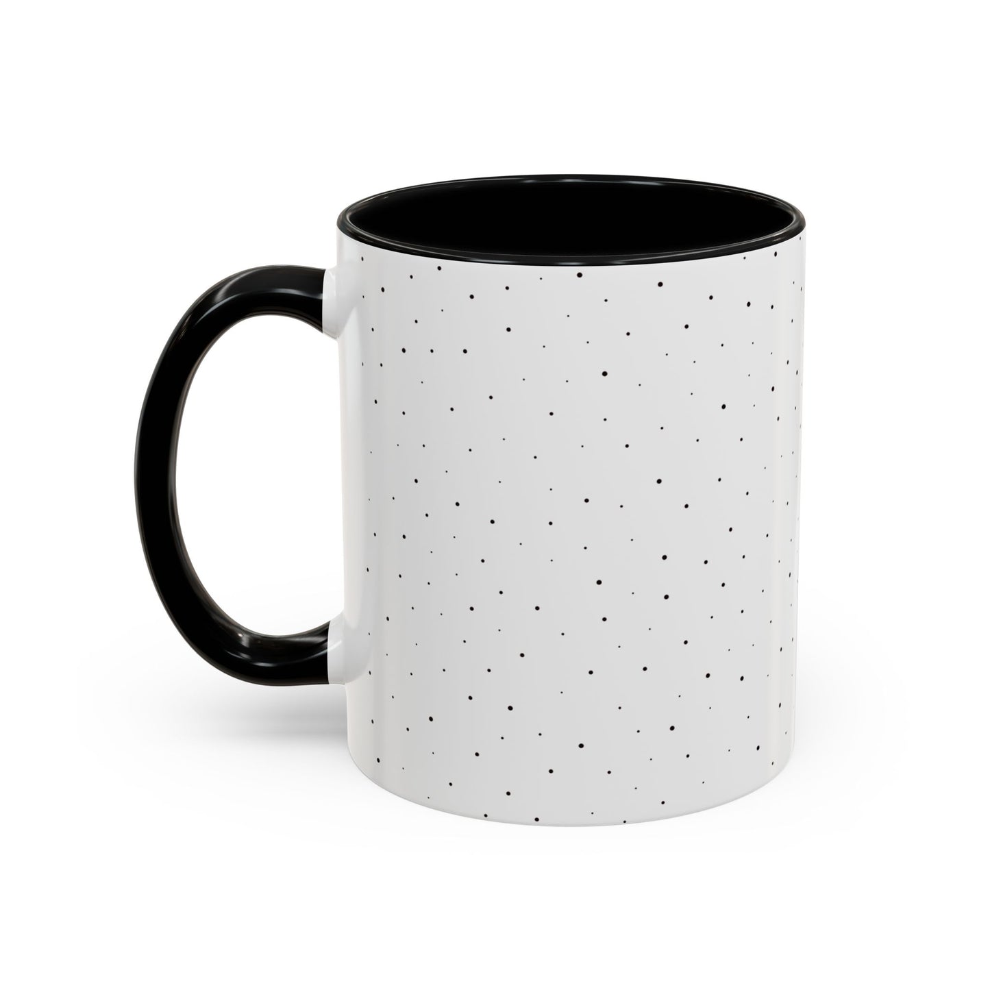 Close-up of Black Accent Mama Coffee Mug showing glossy finish and ergonomic handle