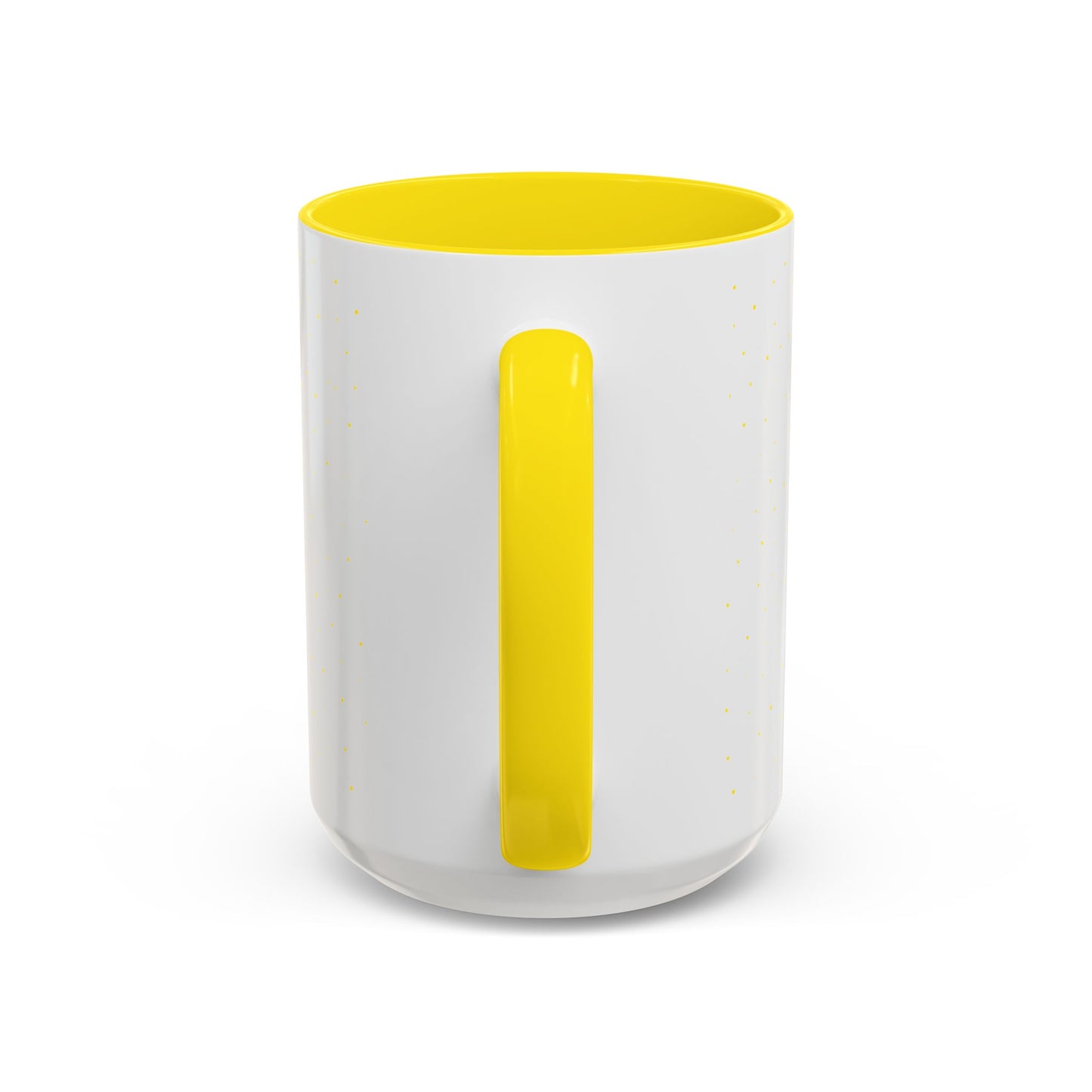 Close-up of Yellow Accent Mama Coffee Mug showing glossy finish and ergonomic handle