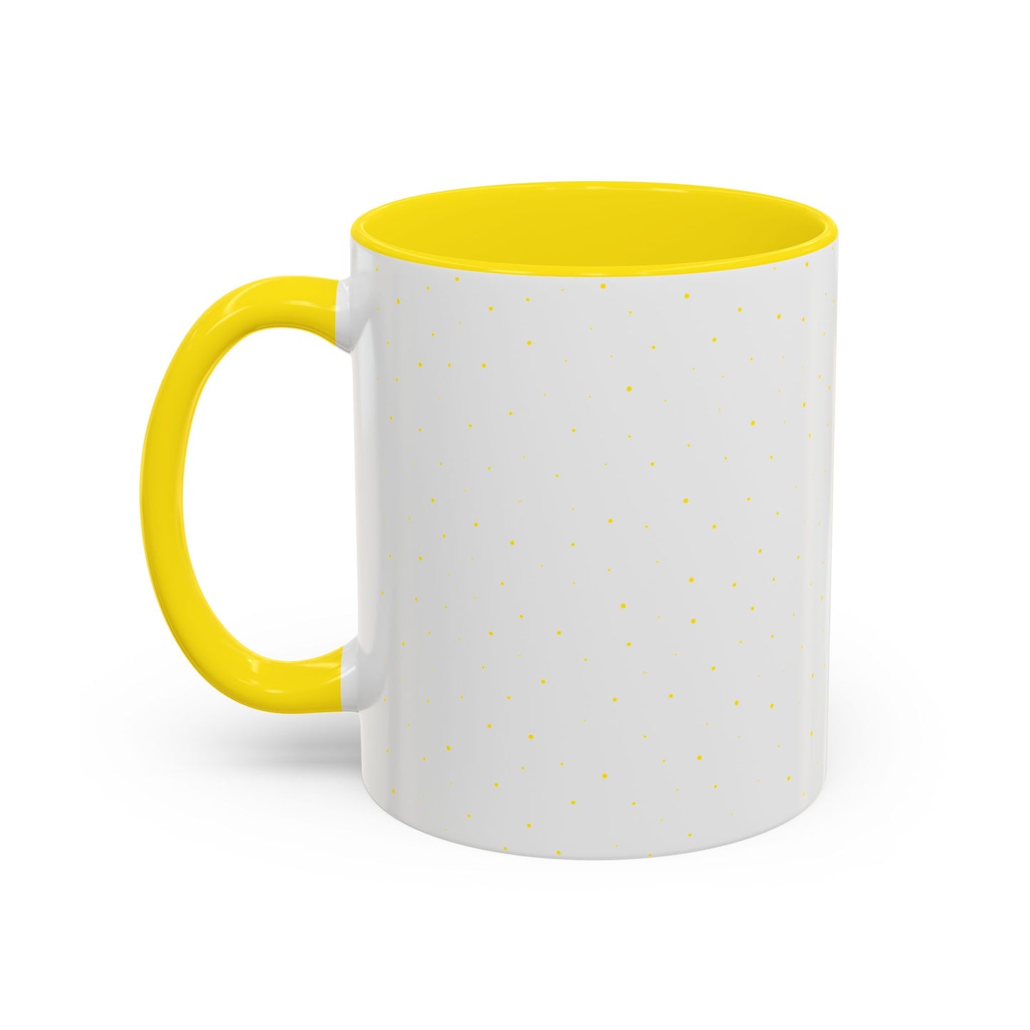 Close-up of Yellow Accent Mama Coffee Mug showing glossy finish and ergonomic handle