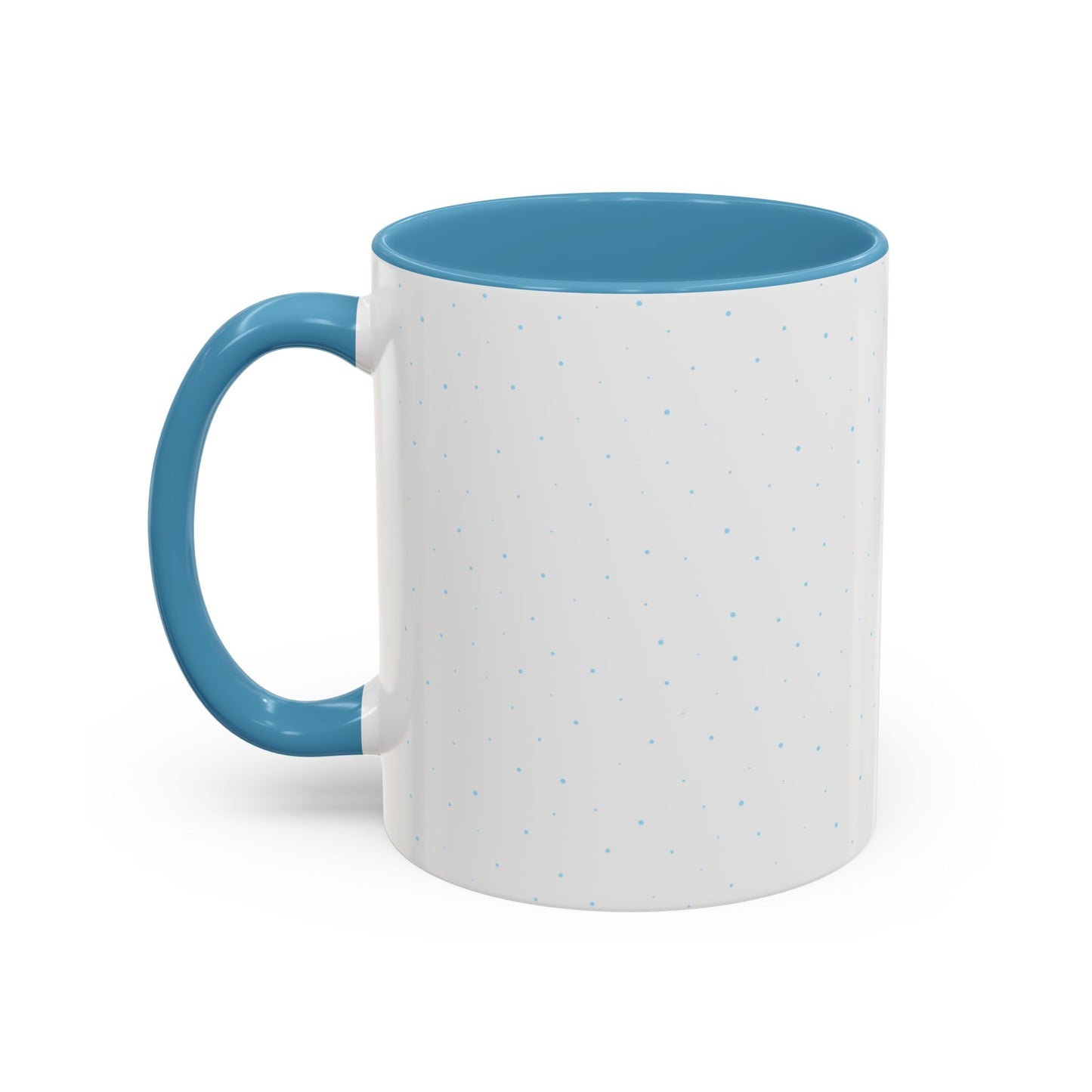 Close-up of Blue Accent Mama Coffee Mug showing glossy finish and ergonomic handle