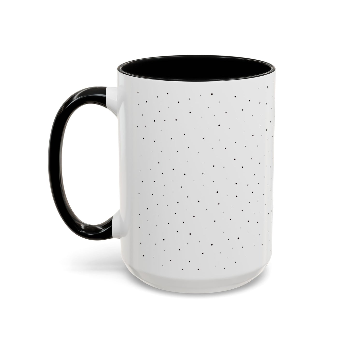 Close-up of Black Accent Mama Coffee Mug showing glossy finish and ergonomic handle