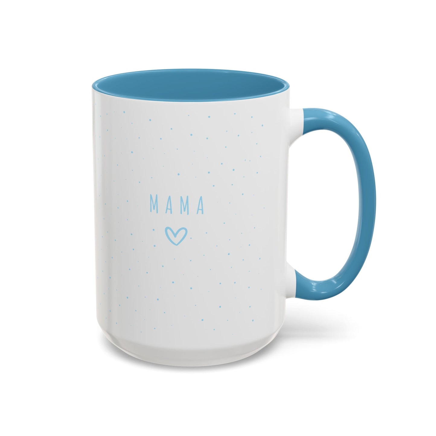 15oz Blue Accent Mama Coffee Mug – larger white ceramic mug with blue accents