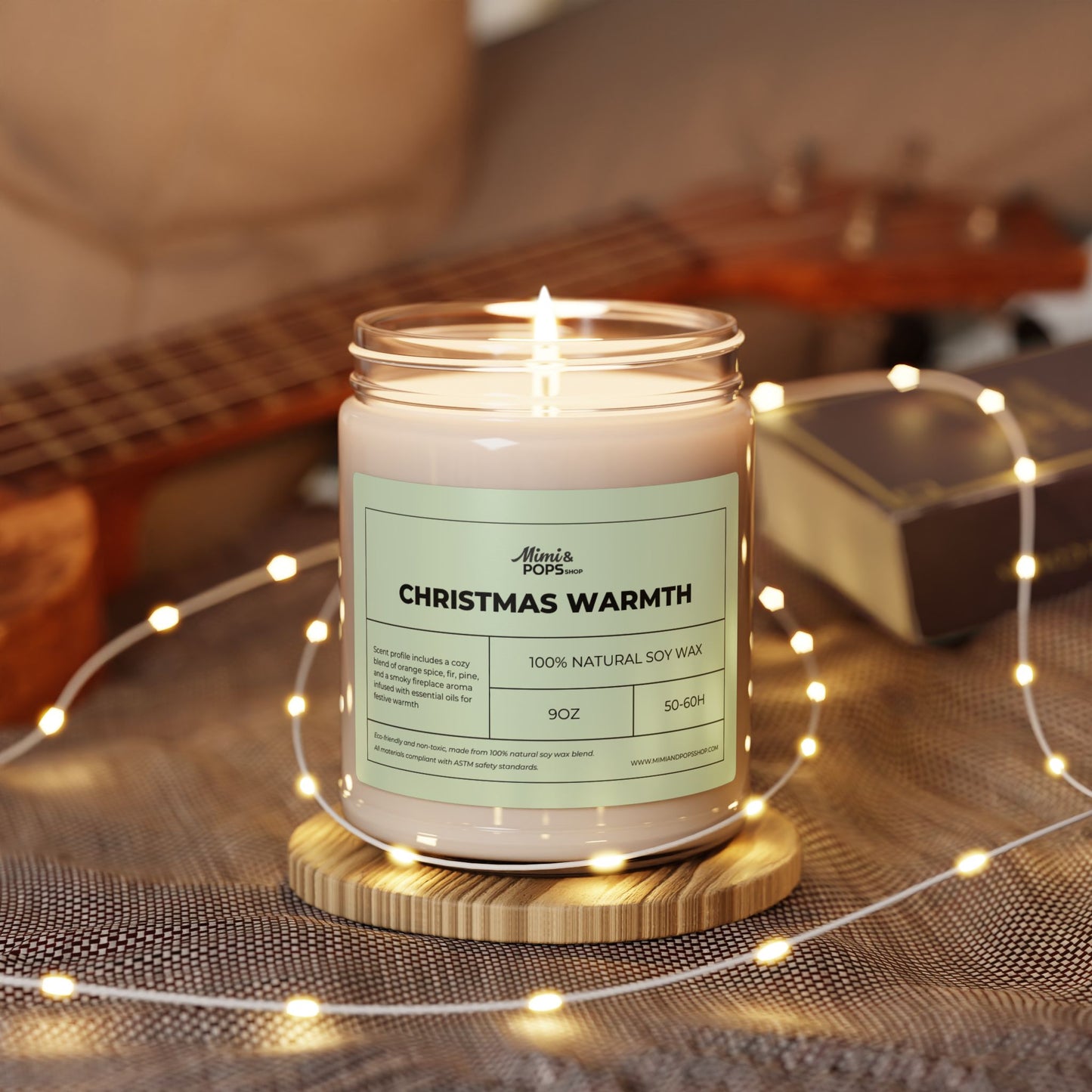 Christmas Warmth- Scented Soy Candle, 9oz - Mimi & Pops Shop