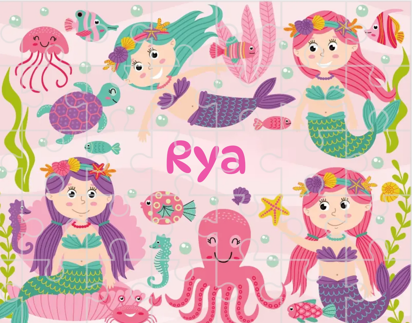 Underwater-themed personalized jigsaw puzzle for toddlers – gift-ready