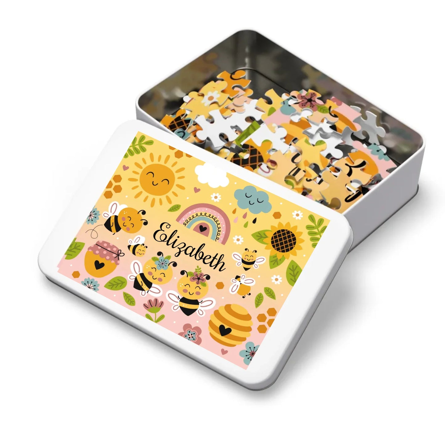 bee-themed personalized jigsaw puzzle for kids