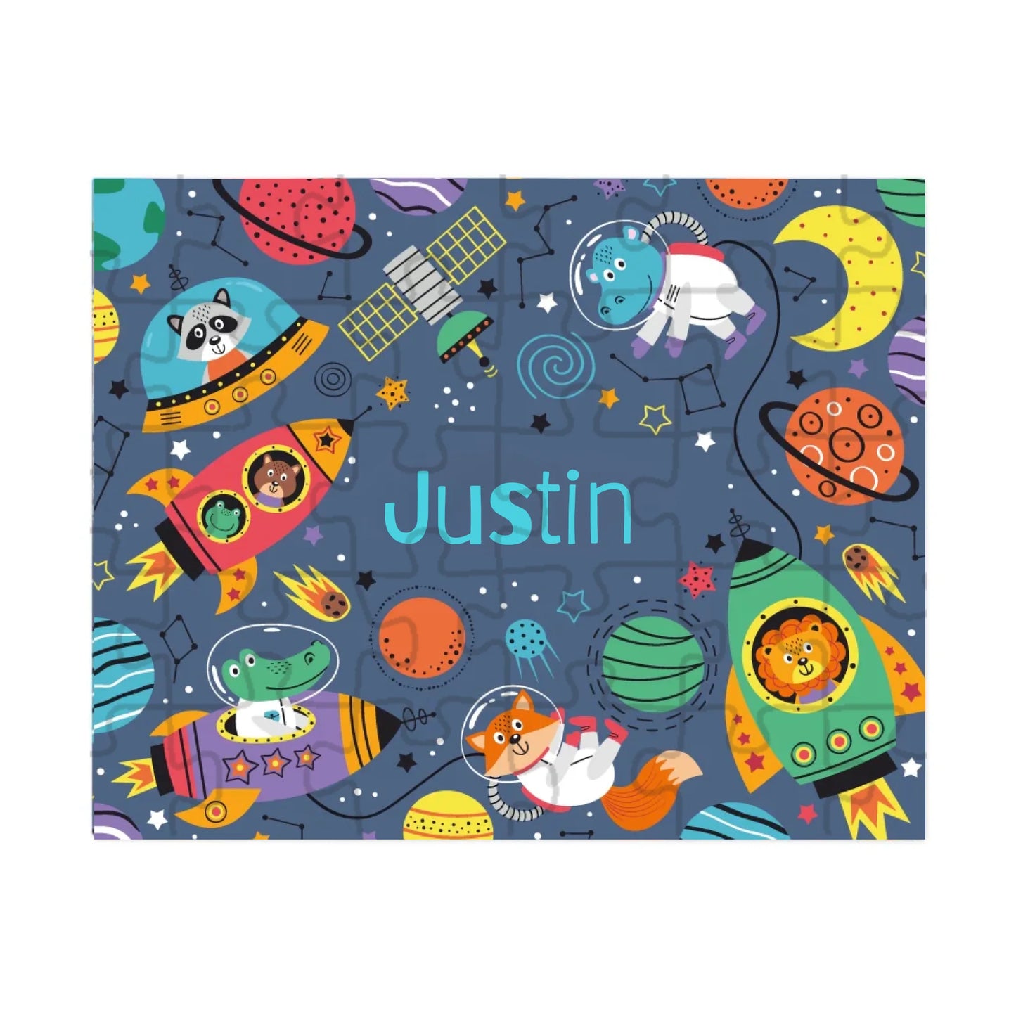 Custom name outer space puzzle for boys and girls – fun kids activity