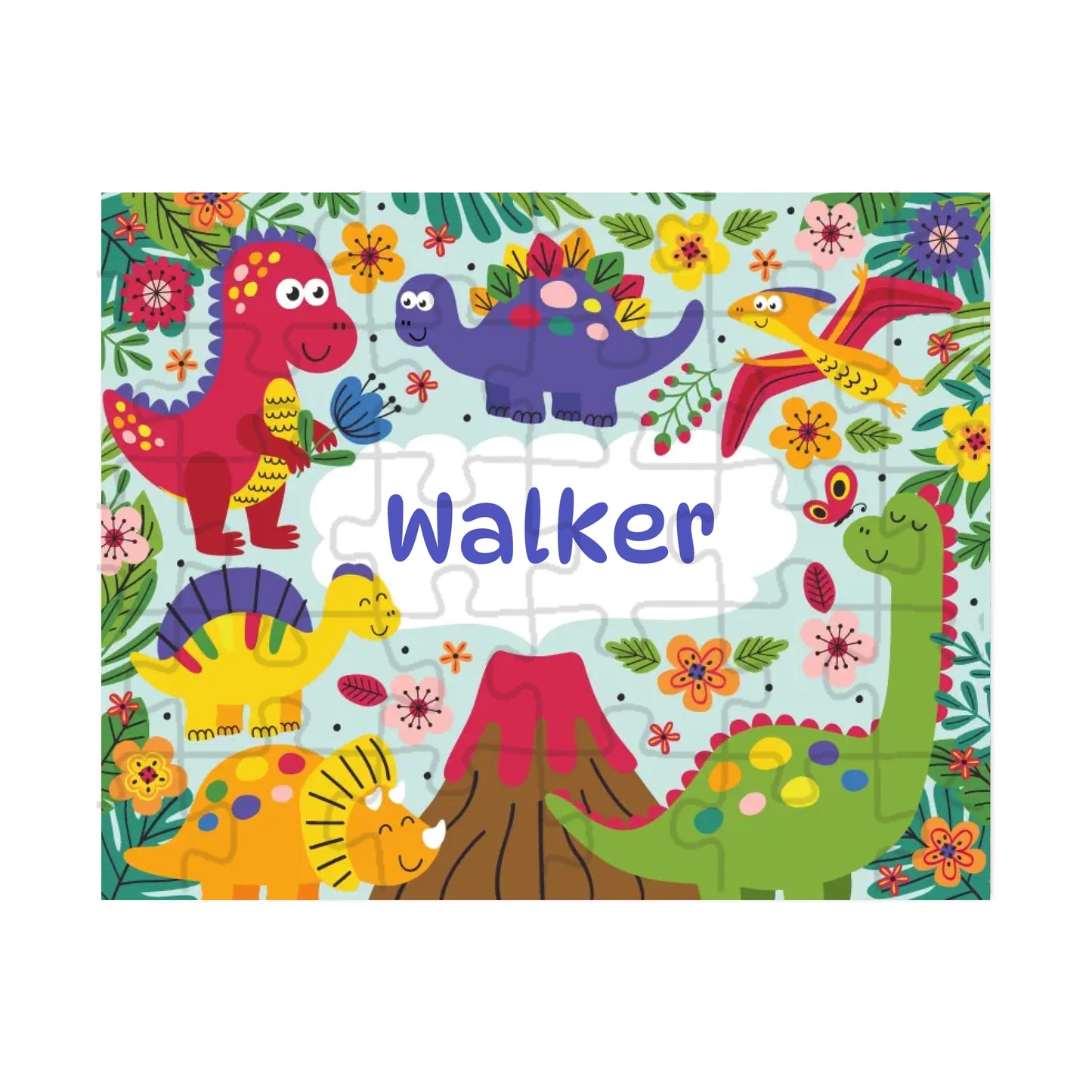 Kids puzzle gift with dinosaurs – 30 or 110 piece personalized toy
