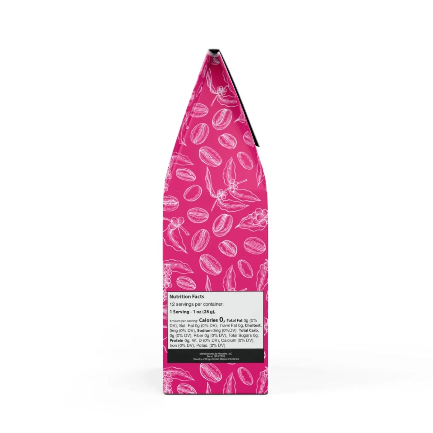 medium-dark roast coffee beans in kraft packaging