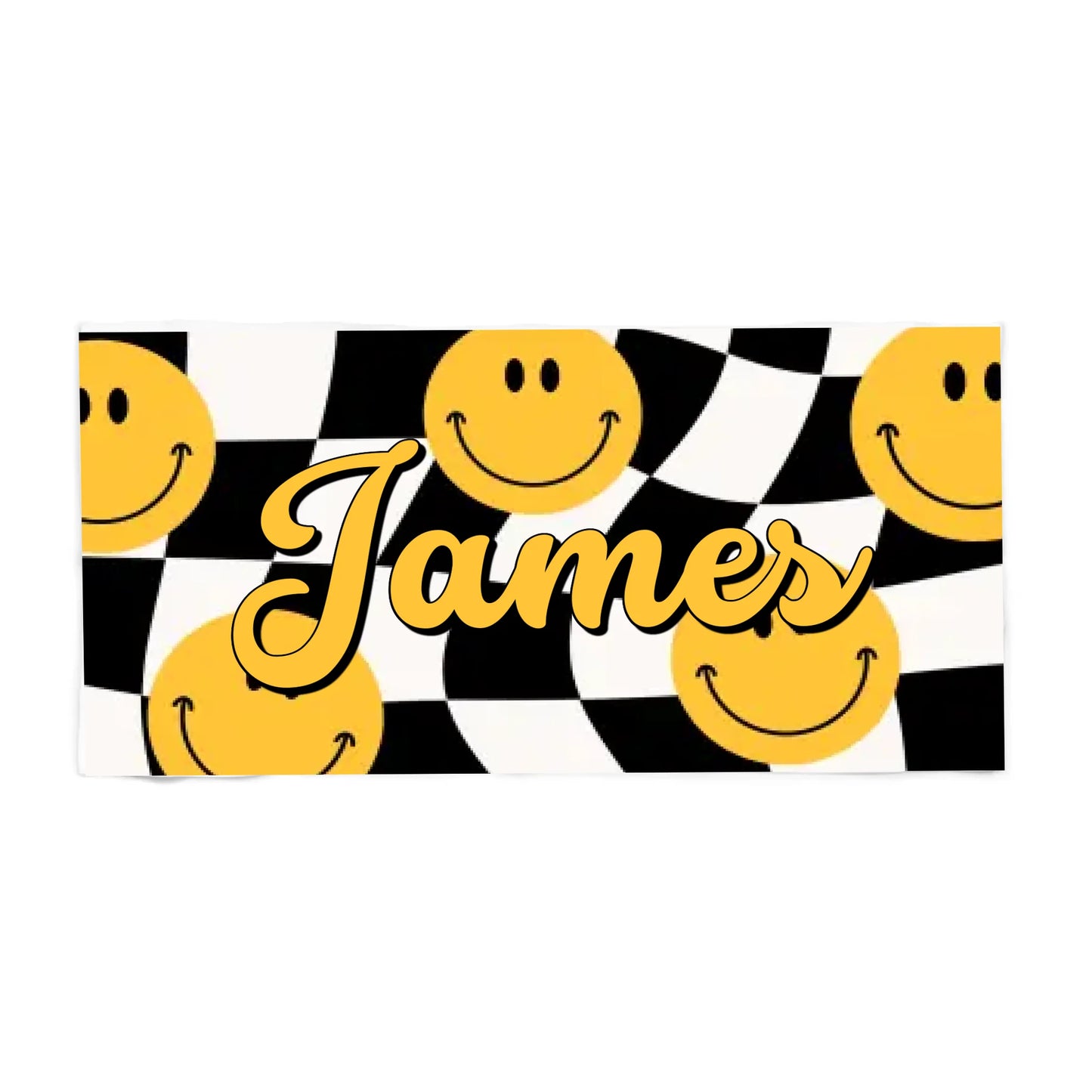 personalized smiley face beach towel for kids