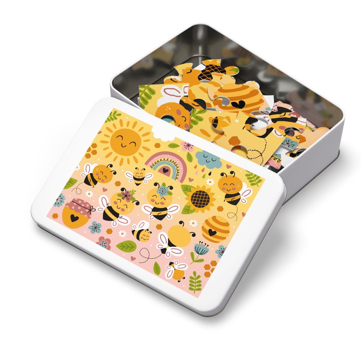 Kids learning activity puzzle with bug theme – Bee Happy design