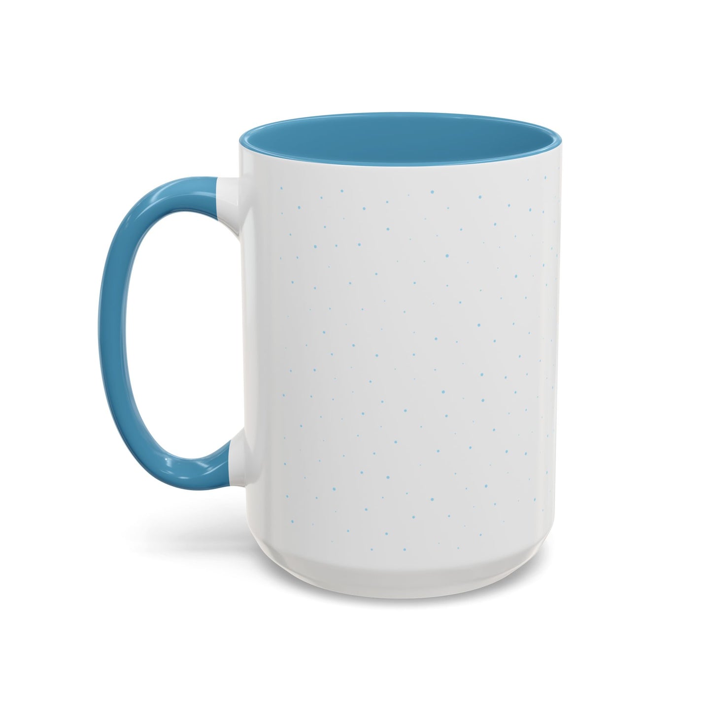 Close-up of Blue Accent Mama Coffee Mug showing glossy finish and ergonomic handle