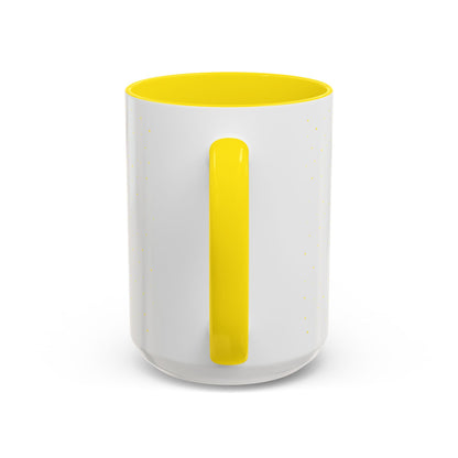 Close-up of Yellow Accent Mama Coffee Mug showing glossy finish and ergonomic handle