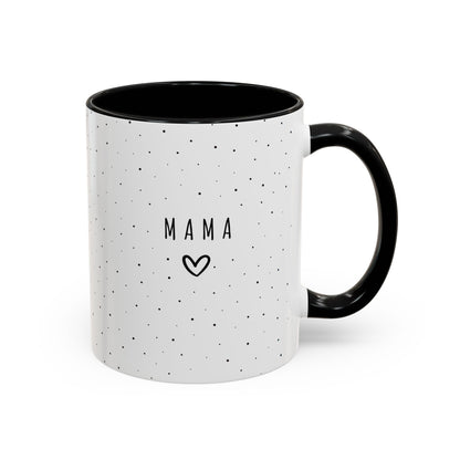 Black Accent Mama Coffee Mug – 11oz white ceramic mug with black handle and interior