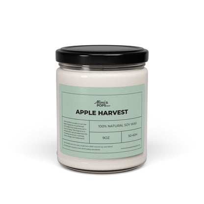Apple Harvest Scented Soy Candle – 9oz glass jar with black lid