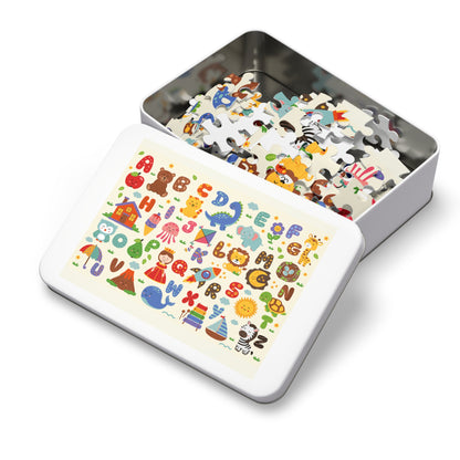 ABC Adventure jigsaw puzzle box for kids with bright letters and fun designs