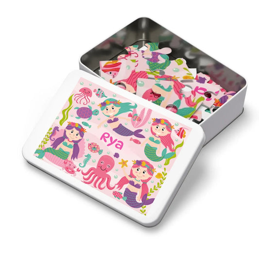 Personalized mermaid puzzle for girls – underwater scene with child’s name