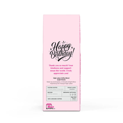 High Lakes Coffee Blend 12oz bag with personalized label